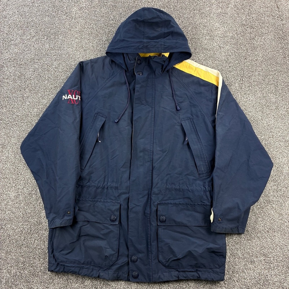 Vintage Nautica‎ Challenge Jacket Mens XL Navy Blue J Class Windbreaker Sailing